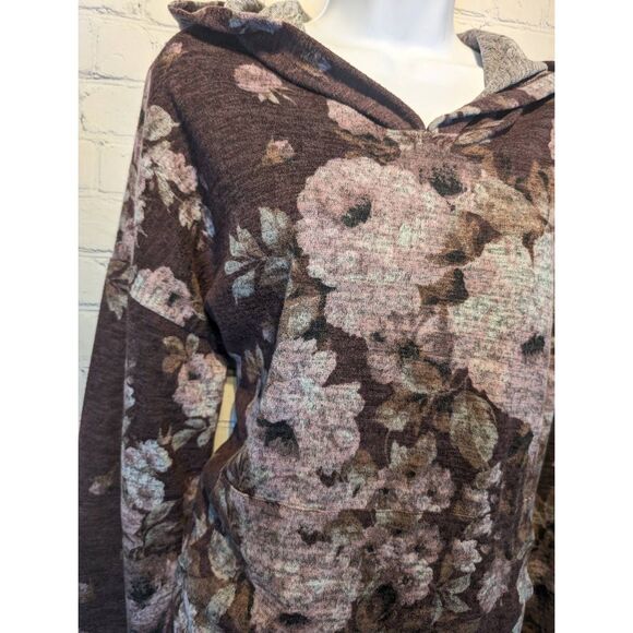 Try This! Supersoft floral hoodie 1X - Picture 2 of 6